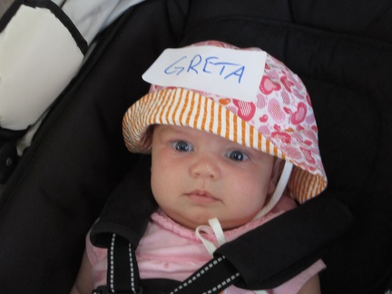 Greta with her name tag